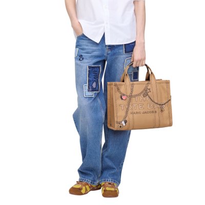 THE TROMPE L'OEIL CHARM CANVAS MEDIUM TOTE BAG